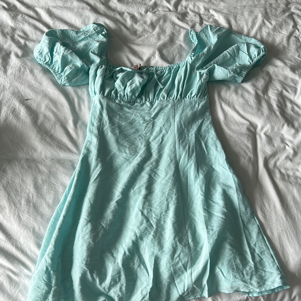 Teal BCBG “milk maid style” dress